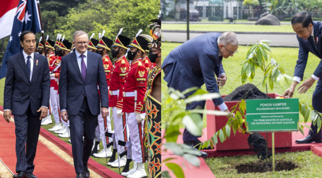 Albanese iki gücü simgelemek için Jakarta’da ağaç dikti