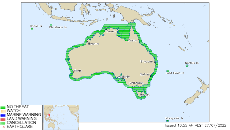 DEPREM SONRASI Avustralya için Tsunami açıklaması