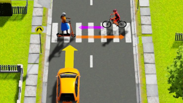 KAFA KARIŞTIRAN POZ E-scooter sürücüsü yaya geçidini kullanabilir mi?