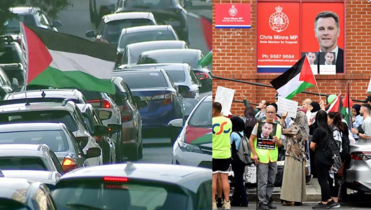 Filistinli destekçiler başbakanın ofisinde protesto düzenledi