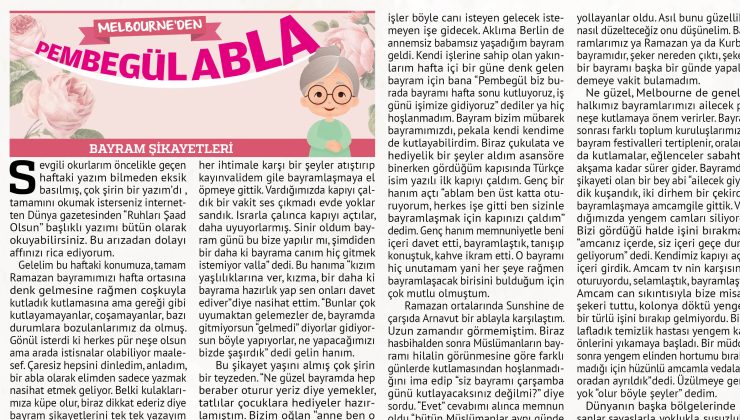 BAYRAM ŞİKAYETLERİ