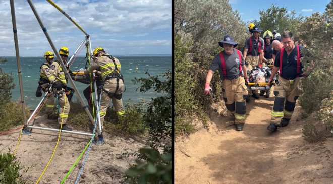 Uçurumdan düşen kadına kurtarma operasyonu
