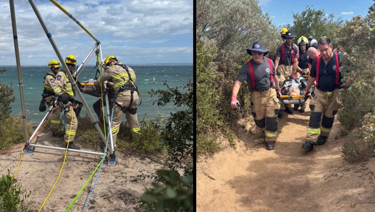 Uçurumdan düşen kadına kurtarma operasyonu